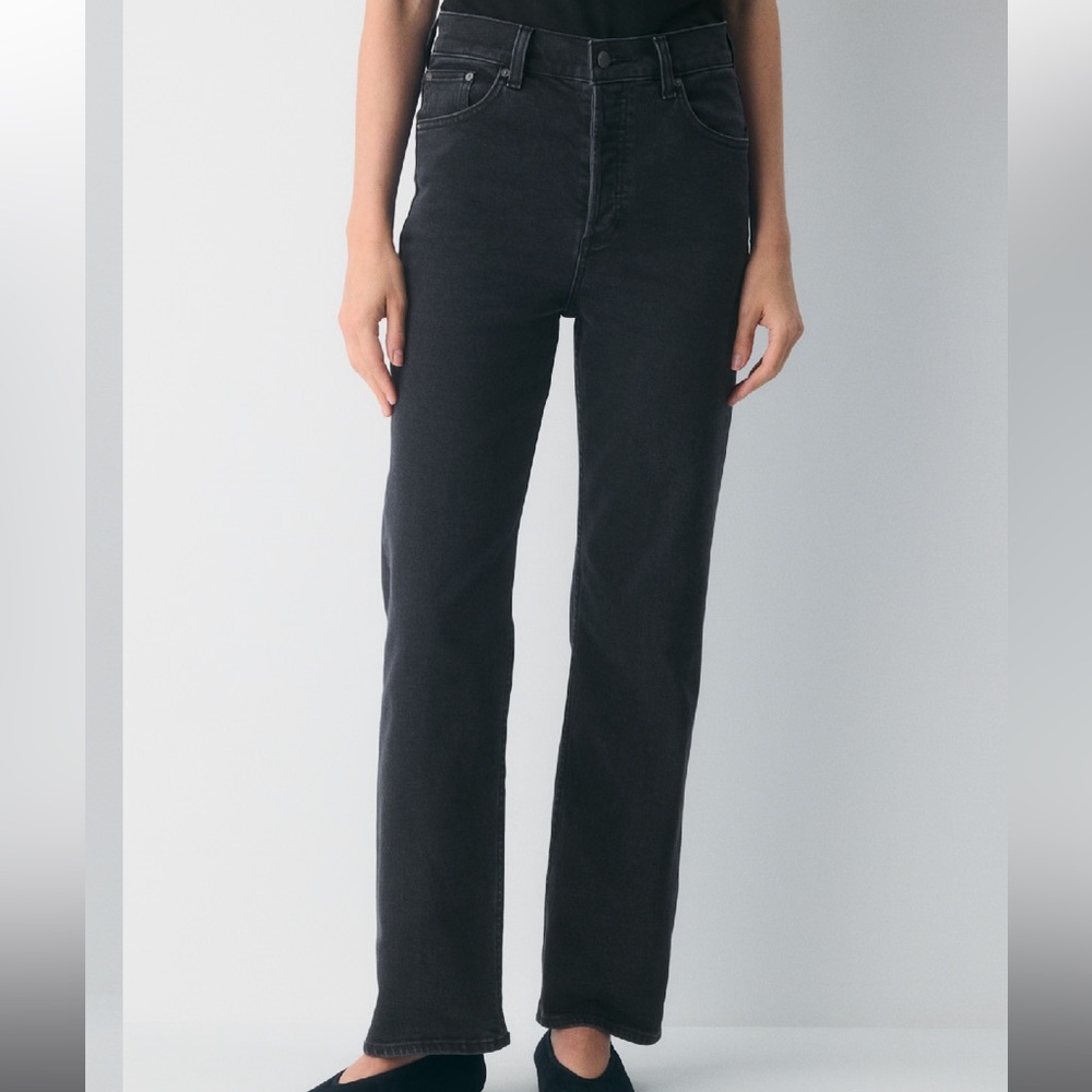 Denim Forum Black Straight-Leg Jeans